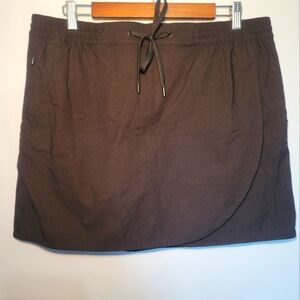 Eddie‎ Bauer Black Tulip Hem Skort Inner Layer Shorts Women's Size L Tie Waist